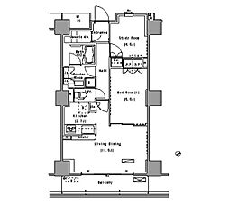 パークアクシス豊洲 1SLDKの間取図画像