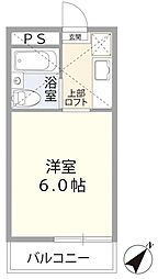 レジデンスＡＴＴ立川 2階1Kの間取り