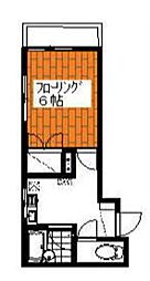 サンウッド 2階1Kの間取り