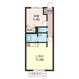 メゾンボヌール 1LDKの間取図画像