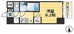 プレサンスジェネ新神戸ステーションフロント 1Kの間取図画像
