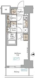 ラティエラ上野稲荷町 1Kの間取図画像