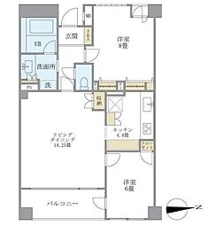 アパートメンツ東山 1階2LDKの間取り