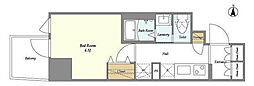 TSResidence北上野 1Kの間取図画像