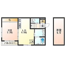 Osaka Metro御堂筋線 あびこ駅 徒歩10分の賃貸アパート 1階1LDKの間取り