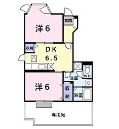 ペリプエストI番館 1階2DKの間取り