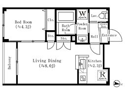 JR京浜東北・根岸線 大井町駅 徒歩10分の賃貸マンション 1階1LDKの間取り