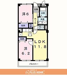 ラトゥール 2LDKの間取図画像