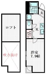 アンジェロ 1階1Kの間取り