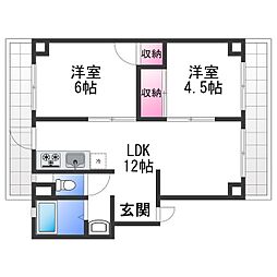 NEXUS和歌浦 2LDKの間取図画像
