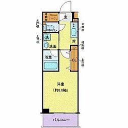 東急東横線 祐天寺駅 徒歩6分の賃貸マンション 2階1Kの間取り