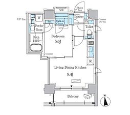 パークアクシス大森 1LDKの間取図画像
