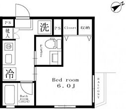 ルクール登戸 1Kの間取図画像