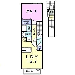 ローレル・アイ 2階1LDKの間取り