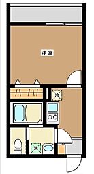 ラウレアセカンド 2階1Kの間取り