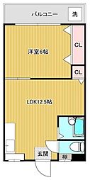 サンライズビル 1LDKの間取図画像