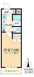 サニーサイド竪川 2階1Kの間取り