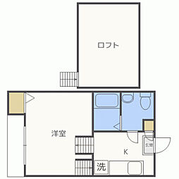 アムール姪の浜 1Kの間取図画像