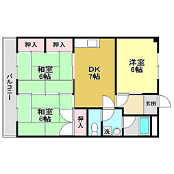 福井ハイツ 3DKの間取図画像