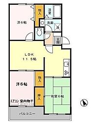 ヴァンベール神山 I 1階3LDKの間取り