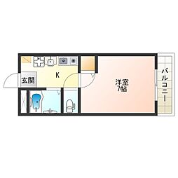 JR大阪環状線 野田駅 徒歩5分の賃貸マンション 3階1Kの間取り