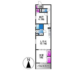 フォレストクリエオーレ枚岡壱番館 1SLDKの間取図画像