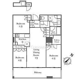 Ｂｒｉｌｌｉａ　有明　Ｓｋｙ　Ｔｏｗｅｒ 12階3LDKの間取り