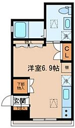 京王線 幡ヶ谷駅 徒歩13分の賃貸マンション 1階ワンルームの間取り