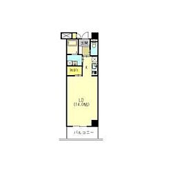 リベルテ交野 7階1Kの間取り