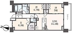ザ・パークハウス千歳烏山グローリオサザンコート 2SLDKの間取図画像