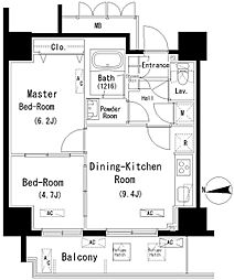 パークアクシス元浅草ステージ 6階2DKの間取り