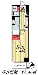 アンクレージュ西船橋 1Kの間取図画像