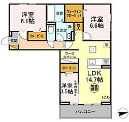 argento 3LDKの間取図画像