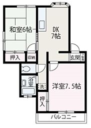 モアクレール 2DKの間取図画像