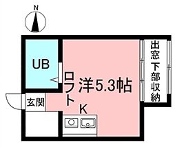 アルディア狛江II 2階ワンルームの間取り