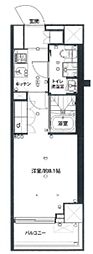 MAXIV江北アレグリアコート 5階1Kの間取り