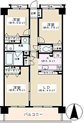 ジーオー桜庵 3LDKの間取図画像