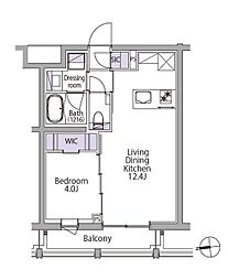 イプセ白金台 502 5階1LDKの間取り