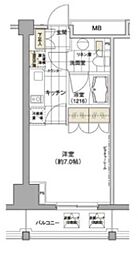 パークハビオ渋谷 1Kの間取図画像