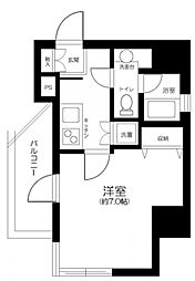 ヴォーガコルテ笹塚アジールコート 3階1Kの間取り
