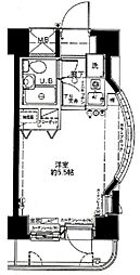 ダイアパレスステーションプラザ武蔵新城 2階1Kの間取り