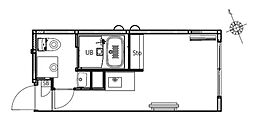 アンドレジデンス大山東町 3階ワンルームの間取り