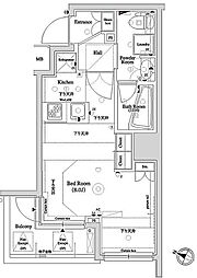 アクサス東十条アジールコート 1Kの間取図画像