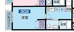 WEDCOURTY ワンルームの間取図画像