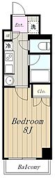 N-flats町田 8階1Kの間取り