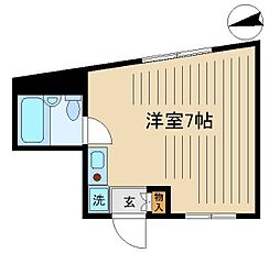 マンションかつら ワンルームの間取図画像
