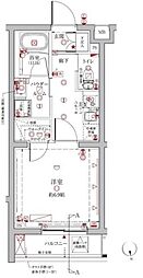 クレイシアIDZ中馬込 3階1Kの間取り