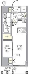 アジールコート王子 1LDKの間取図画像