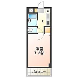ロジュマン泉佐野 1Kの間取図画像