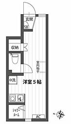 トレカーサ西馬込 ワンルームの間取図画像